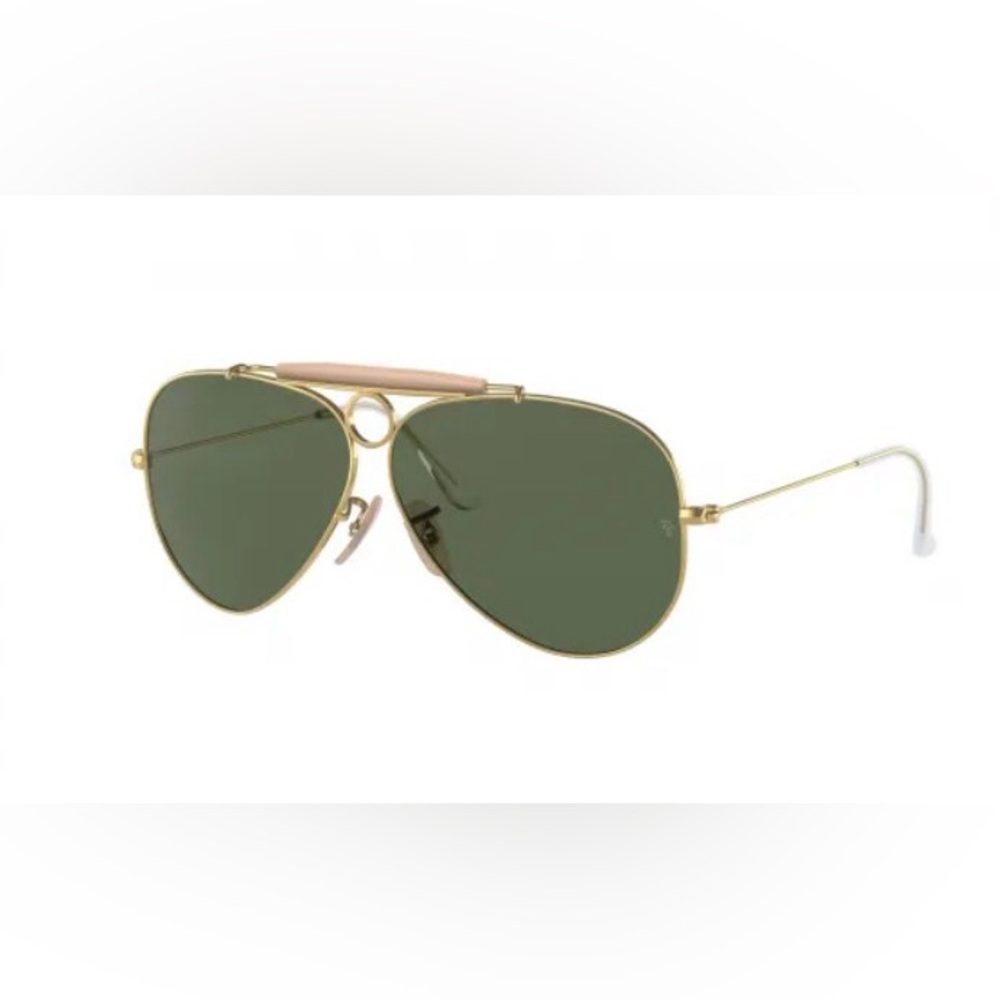 Ray-Ban Gold and Green Aviator Sunglasses